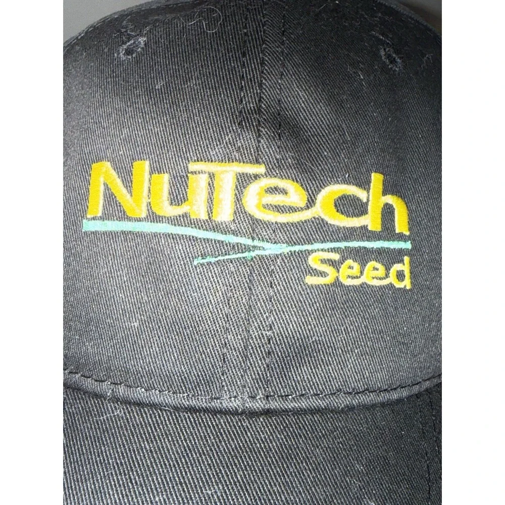 NuTech Seed Black Trucker Hat Baseball Cap Adjustable Raised 3D Logo Headliner V
